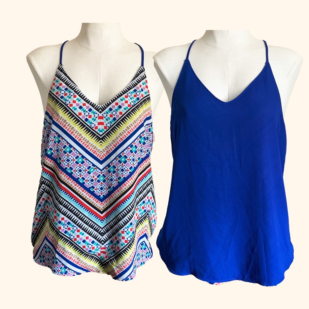 Reversible Maurice’s Multi-colour and Navy Blue Sleeveless Blouse - Size S